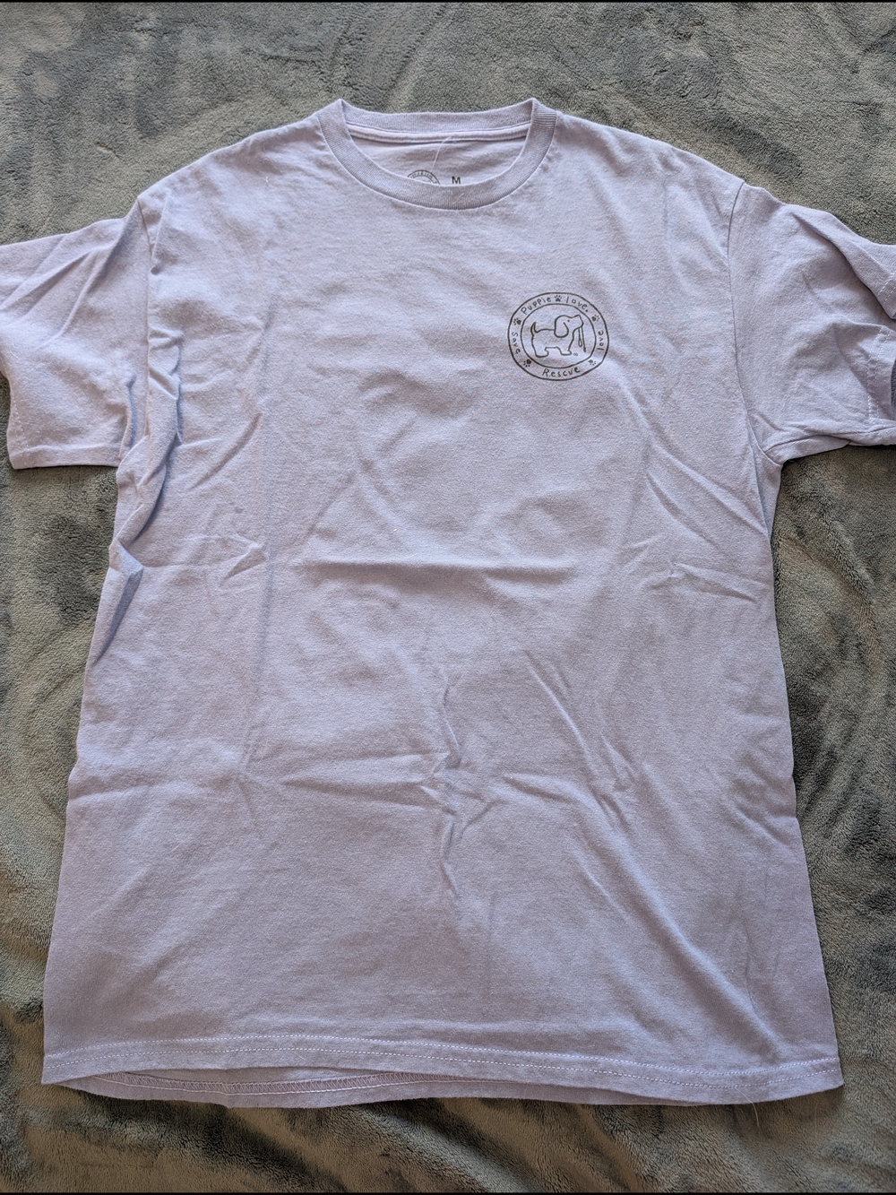Puppie Love Crew Neck T-Shirt in Light Lavender